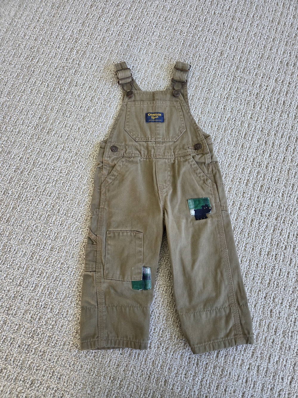 OshKosh B'gosh Vestbak Brown Patched Overalls